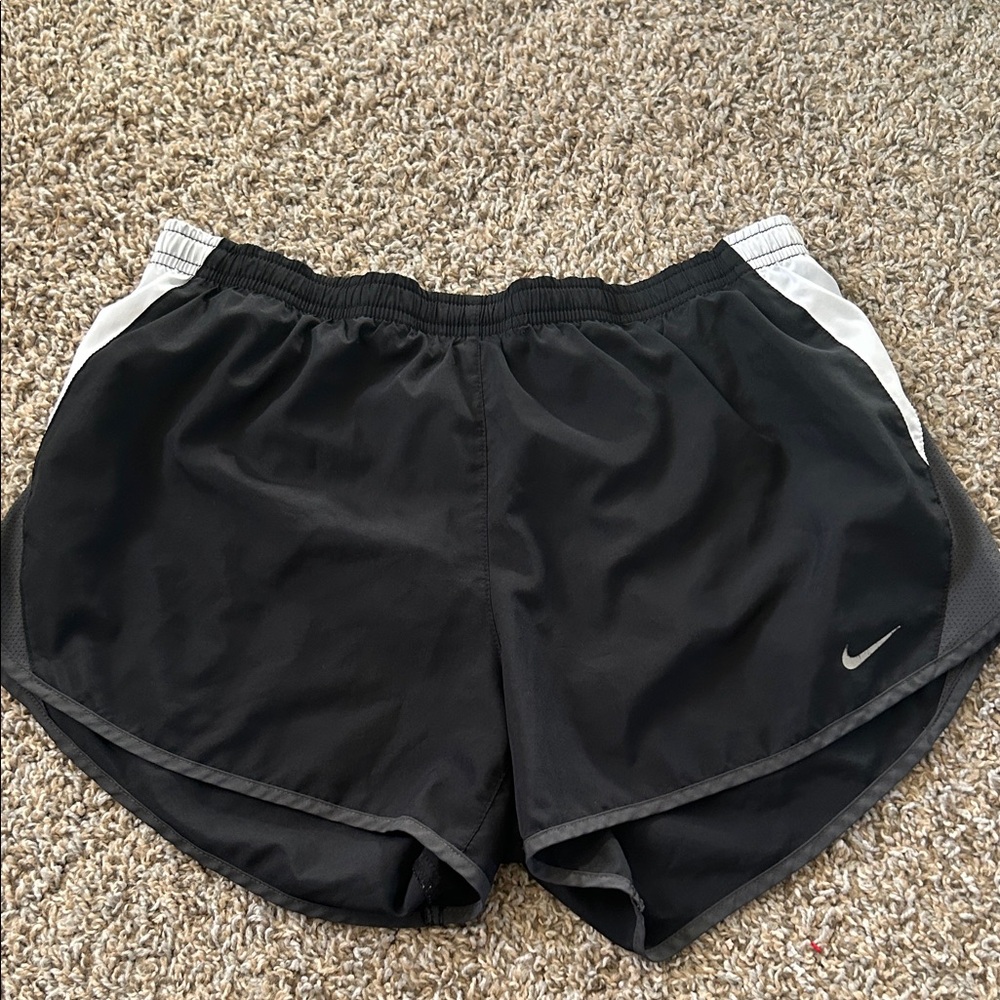 Nike Women's Black and White Athletic Shorts
